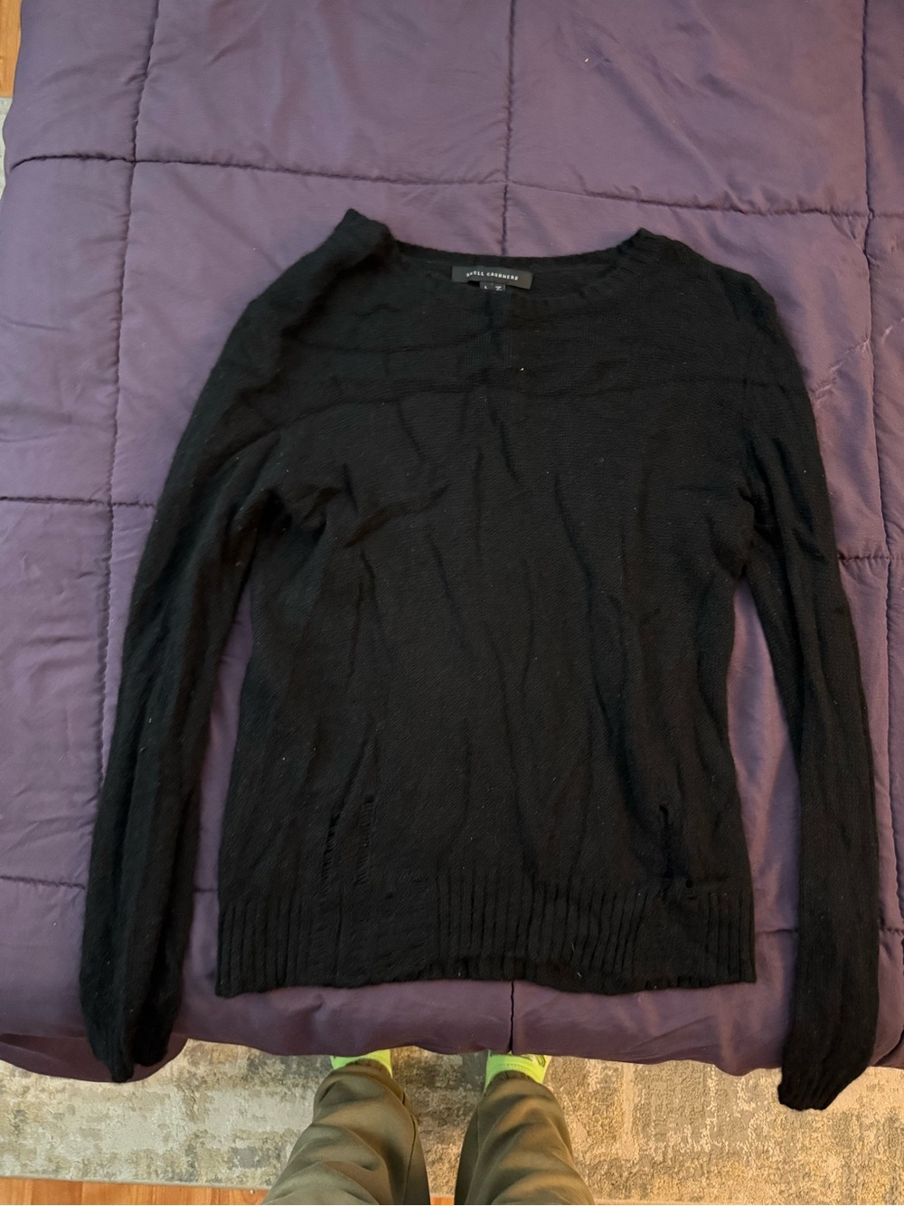 Black Women's Crewneck Sweater - SKULL CASHMERE